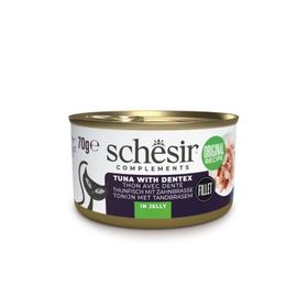 Schesir Jöle İçinde Ton Balıklı ve Sinarit Balıklı Yetişkin 70 gr Kedi Konservesi