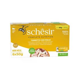 Schesir Jöle İçinde Ton Balıklı ve Tavuklu Yetişkin 6x50 gr Kedi Konservesi