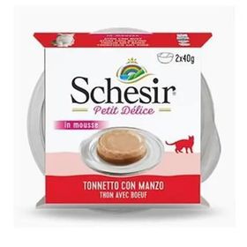 Schesir Petit Delice Ton Balıklı ve Sığır Etli 2x40 gr Yetişkin Kedi Konservesi