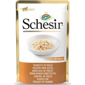Schesir Pouch Gravy Tavuk Dilimleri 85 gr Yetişkin Kedi Konservesi