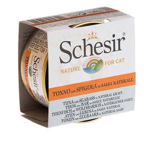 Schesir Soslu Ton Balıklı ve Levrekli Tahılsız 70 gr Kedi Konserve
