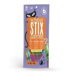 Schesir Stix 2 Tavuk 2 Somonlu 2 Ördekli Krem Çeşit Paketi Kedi Ödülü