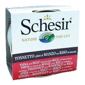 Schesir Suda Pişirilmiş Sığır Etli ve Ton Balıklı 85 gr Yetişkin Kedi Konservesi