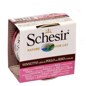 Schesir Suda Pişirilmiş Ton Balıklı ve Tavuklu 12x85 gr Yetişkin Kedi Konservesi
