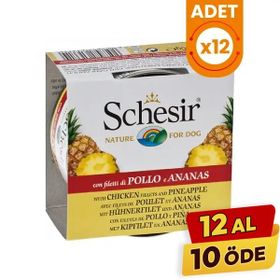 Schesir Tavuk ve Ananas 12x150 gr Konserve Köpek Maması