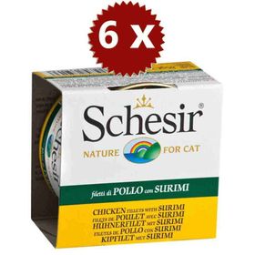Schesir Tavuklu Surimi Jell Yetişkin Kedi Konserve 6x85 gr