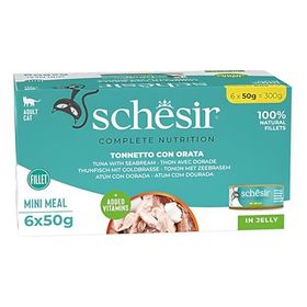 Schesir Ton Balığı ile Çipuralı Jöle İçinde Multipack 6x50 gr Kedi Konservesi