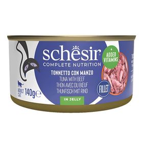 Schesir Ton Balığı ile Dana Etli Jöle İçinde 140 gr Kedi Konservesi