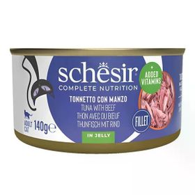 Schesir Ton Balığı ile Dana Etli Jöle İçinde 140 gr Kedi Konservesi