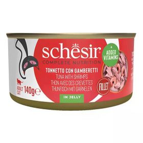 Schesir Ton Balığı ile Karidesli Jöle İçinde 140 gr Kedi Konservesi