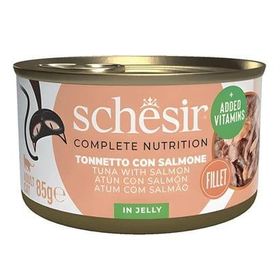 Schesir Ton Balığı ile Somonlu Jöle İçinde 85 gr Kedi Konservesi