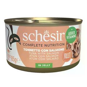 Schesir Ton Balığı ile Somonlu Jöle İçinde 85 gr Kedi Konservesi