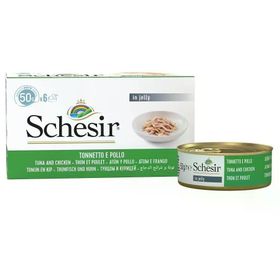 Schesir Ton Balığı ile Tavuklu Jöle İçinde Multipack 6x50 gr Kedi Konservesi