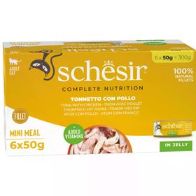 Schesir Ton Balığı ile Tavuklu Jöle İçinde Multipack 6x50 gr Kedi Konservesi