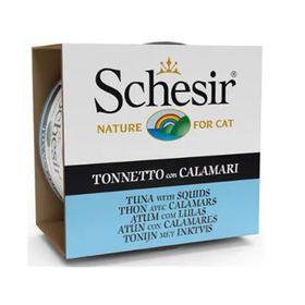 Schesir Ton Balıklı Kalamarlı Yetişkin Kedi Konservesi 6x85 gr