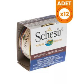 Schesir Ton Balıklı ve Ringa Balıklı 12x85 gr Naturel Konserve Kedi Maması