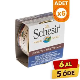 Schesir Ton Balıklı ve Ringa Balıklı 6x85 gr Naturel Konserve Kedi Maması
