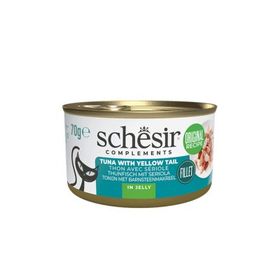 Schesir Ton ve Sarı Kuyruk Balıklı Jöle İçinde 70 gr Kedi Konservesi