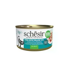 Schesir Ton ve Sarı Kuyruk Balıklı Jöle İçinde 70 gr Kedi Konservesi