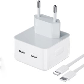 Schitec Apple Uyumlu 35W Beyaz Yeni Nesil Çift Type C Port Compact Çıkışlı Kablolu Ev Tipi Şarj Aleti