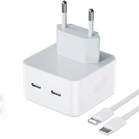 Schitec Apple Uyumlu 35W Beyaz Yeni Nesil Çift Type C Port Compact Çıkışlı Kablolu Ev Tipi Şarj Aleti