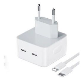 Schitec Apple Uyumlu 35W Beyaz Yeni Nesil Çift Type C Port Compact Çıkışlı Kablolu Ev Tipi Şarj Aleti