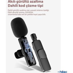 Schitec K11 Lightning Kablosuz Wireless HD Siyah Yaka Mikrofonu