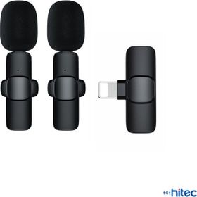 Schitec K9 Lightning Çift Kablosuz Wireless HD Siyah Yaka Mikrofonu