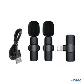 Schitec K9 Lightning Çift Kablosuz Wireless HD Siyah Yaka Mikrofonu