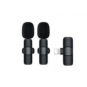 Schitec K9 Lightning Çift Kablosuz Wireless HD Siyah Yaka Mikrofonu