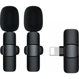 Schitec K9 Lightning Çift Kablosuz Wireless HD Siyah Yaka Mikrofonu