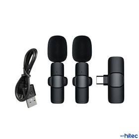 Schitec K9 Type-C Çift Kablosuz Wireless HD Siyah Yaka Mikrofonu