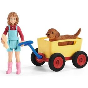 Schleich 42543 Yavru Köpek Arabası Figür