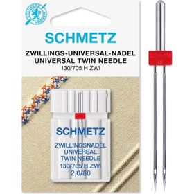 Schmetz 130/705 H ZWI 2.0/80 Ev Tipi Aile Dikiş Makinesi Çiftli Dikiş İğnesi
