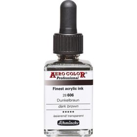 Schmincke 28 ml 606 Dark Brown Aero Color Akrilik Mürekkep