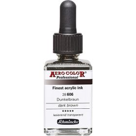 Schmincke 28 ml 606 Dark Brown Aero Color Akrilik Mürekkep