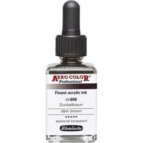 Schmincke 28 ml 606 Dark Brown Aero Color Akrilik Mürekkep