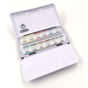Schmincke 74012 Horadam Aquarell 12 X Yarım Tablet Metal Kutu Cep Artist Sulu Boya Seti