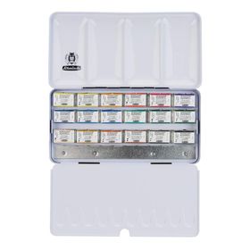 Schmincke 74318 Horadam Aquarell 18 X Tam Tablet Metal Kutu Artist Sulu Boya Seti