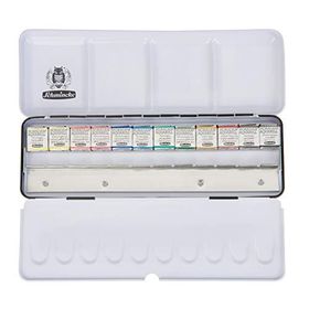 Schmincke 74412 Horadam Aquarell 12X Yarım Tablet Ekstra Boşluklu Metal Kutu Sulu Boya Seti