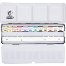 Schmincke 74784 Horadam Aquarell 12 X Yarım Tablet Metal Kutu Artist Sulu Boya Seti