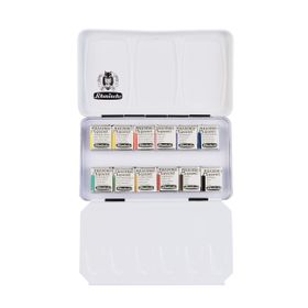 Schmincke 75112 Akademie Aquarell Metal Kutu 12 x Yarım Tablet Sulu Boya Seti