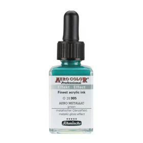Schmincke Aero Color 905 Metallic Green 28 ML Akrilik Mürekkep