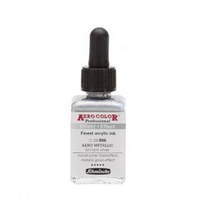 Schmincke Aero Color 906 Metallic Brill.Silver 28 ML Akrilik Mürekkep