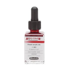 Schmincke Aero Color No:301 Red Madder Dark 28 ml Akrilik Mürekkep