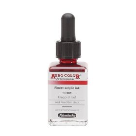 Schmincke Aero Color No:301 Red Madder Dark 28 ml Akrilik Mürekkep