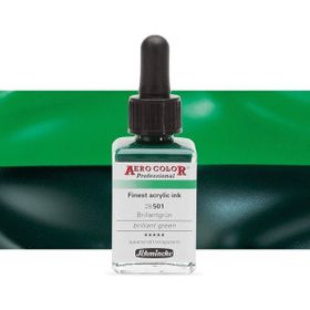 Schmincke Aero Color No:501 Brilliant Green 28 ML Akrilik Mürekkep