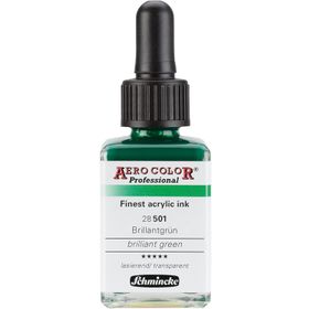 Schmincke Aero Color No:501 Brilliant Green 28 ML Akrilik Mürekkep