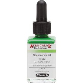 Schmincke Aero Color No:502 Permanent Green 28 ml Akrilik Mürekkep