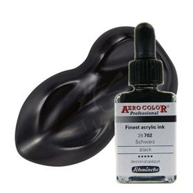Schmincke Aero Color No:702 Black 28 ML Akrilik Mürekkep